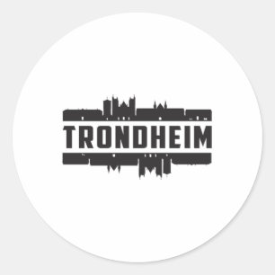 Trondheim Noorwegen City Skyline Cityscape Trip Gi Ronde Sticker
