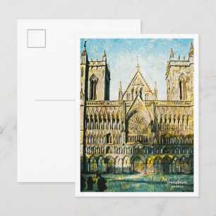 Trondheim Noorwegen Mooie olieverfstad Briefkaart