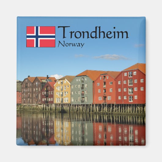 Trondheim Noorwegen Souvenir Magneet (Voorkant)