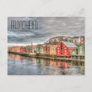 Trondheim Noorwegen Waterfront Briefkaart