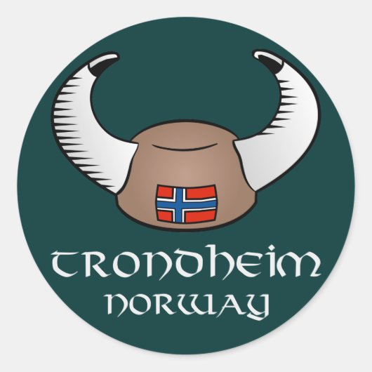 Trondheim Norway Viking Pet Ronde Sticker (Voorkant)