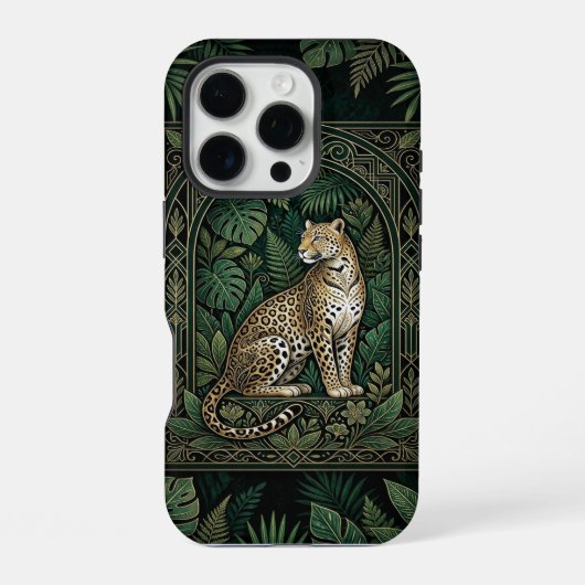 Trône de la jungle léopard | Coque iPhone 16 Pro f (Verso)