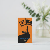 Trône noir sur Carte de visite orange (Debout devant)