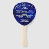 Troonblauwe diamanten & harten trouwprogramma vent handwaaier (Achterkant)