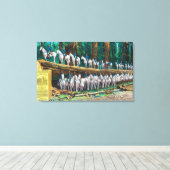 Troop I aan en voor Fallen Giant Canvas Afdruk (Insitu (Houten vloer))