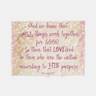  troost: alle dingen werken vers samen fleece deken