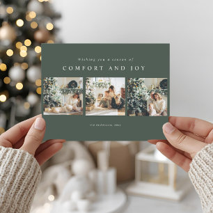 Troost en vreugde Moderne kerstfoto Briefkaart