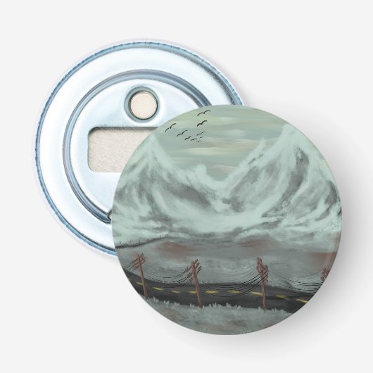 troosteloze weg button flesopener (Voorkant)