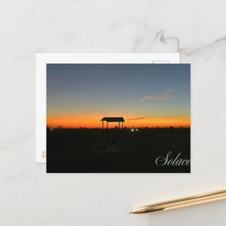troosten | briefkaart bij zonsondergang