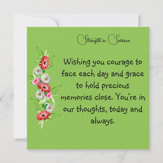Troostkaart 'Sterkte in Leed' Kaart (Voorkant)