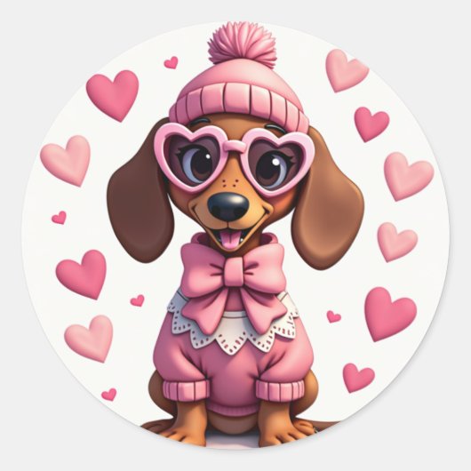 Trop Cool pour Ruff Times : Sticker élégant Dachsh (Devant)