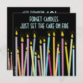 Trop de bougies ! Invitation à la fête d'anniversa (Devant / Derrière)