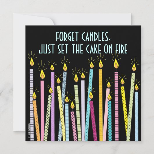 Trop de bougies ! Invitation à la fête d'anniversa (Devant)