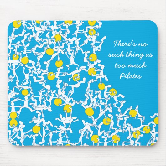 Trop de tapis de souris de Pilates, bleu (Devant)