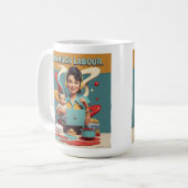 Trop de travail - Rétro Féministe Design Café Mug (Devant gauche)