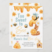 Trop doux pour être deux garçon Invitation d'anniv (Devant / Derrière)