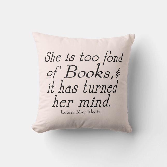 Trop Fond de livres - coussin de citation alcoolis (Recto)