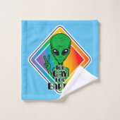 Trop gay pour la terre Drôle Alien OVNI (Gant de toilette)