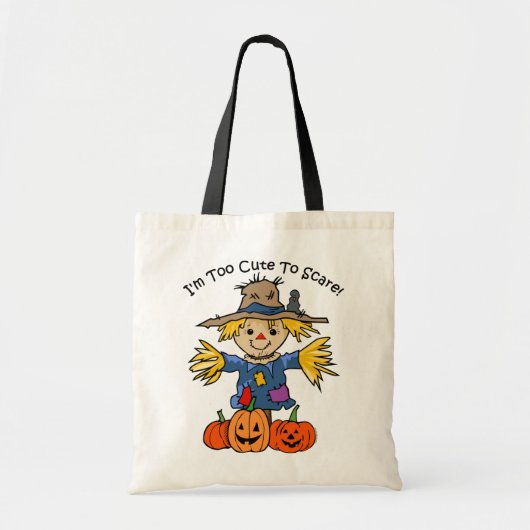 Trop mignon pour effrayer le sac de des bonbons ou (Devant)