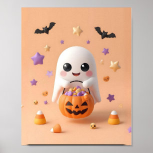 Trop mignon pour faire peur – Affiche de fantôme a