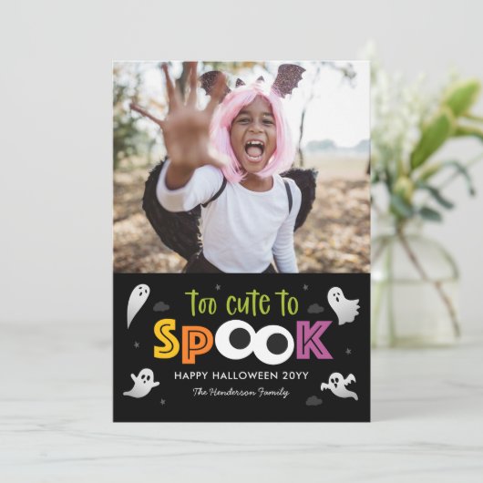 Trop mignon Pour Parler Carte photo Halloween (Debout devant)