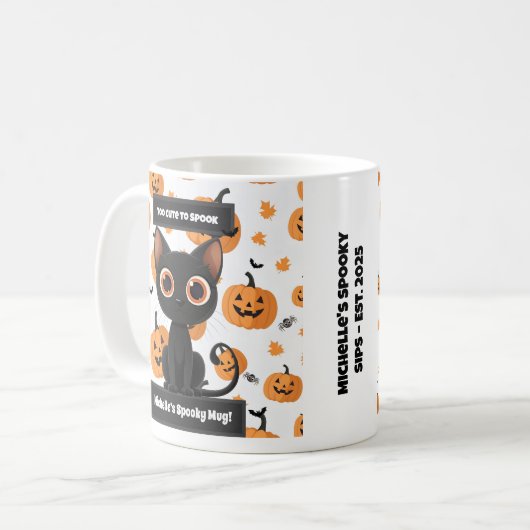 Trop mignon pour parler de la Mug - Chat d'Hallowe (Devant gauche)