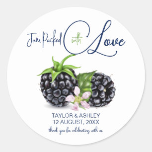 Trop Vol Zwartbessenfruit Trouwdag Ronde Sticker