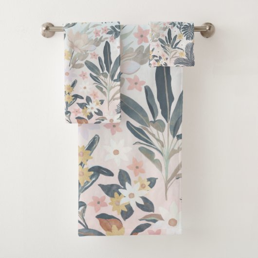 Tropcal Grey Gold Foliage Floral Pattern (En situation)