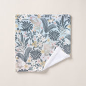 Tropcal Grey Gold Foliage Floral Pattern (Gant de toilette)