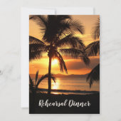 Tropcial Sunset Beach Rehearsal Dinner Invitation Kaart (Voorkant)