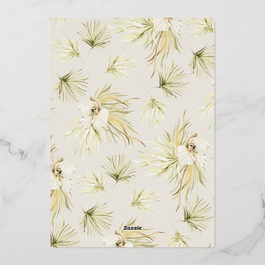 tropen | Ceremony Rehearsal Dinner Folie Uitnodiging (Achterkant)