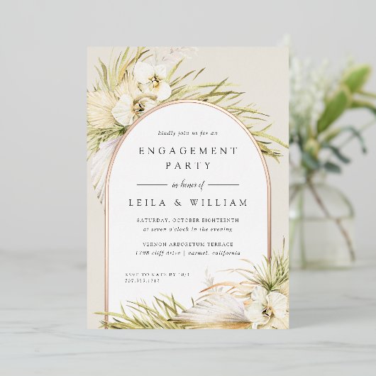 tropen | Engagement Party Folie Uitnodiging (Staand Voorkant)