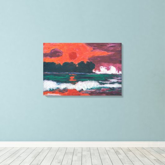 Tropensonne | Emil Nolde | Uitgerekte canvasdruk Canvas Afdruk (Insitu (Houten vloer))