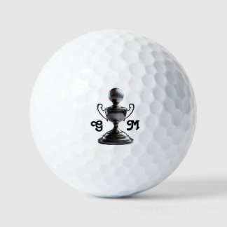 Trophée de balle de golf avec monogramme de typogr