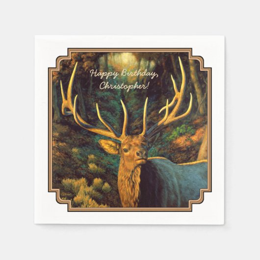 Trophy Bull Elk in Autumn Servetten (Voorkant)