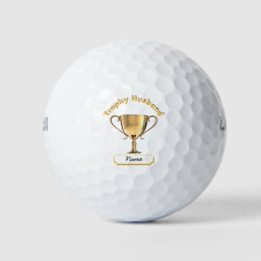 Trophy Cup voor een Trophy 'Husband'. Golfballen (Voorkant)