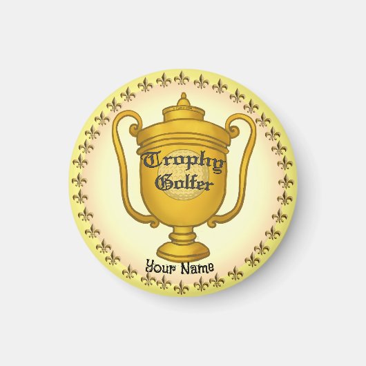 Trophy Golfer golf Magneet (Voorkant)