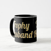 Trophy Husband Black en Gold Glittery Mok (Voorkant links)