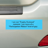 "Trophy Husband" bumpersticker (Op auto)
