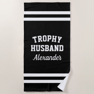 TROPHY HUSBAND grappige badhanddoek voor mannen