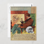 Trophy schedel spook geest open haard briefkaart (Voorkant / Achterkant)