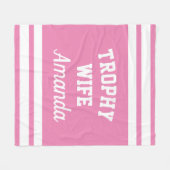 TROPHY VROUW grappige fleece deken voor getrouwde  (Voorkant (Horizontaal))