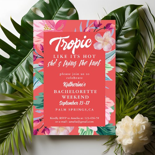 Tropic als zijn hete oranje vrijgezellenfeest kaart