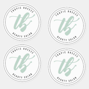 Tropic Breeze Blauwgroen Mint & Roze Company Logo Labels