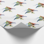 Tropic Fish Drawing Glossy Wrapping Paper Cadeaupapier (Hoek)