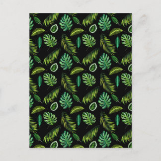 Tropic Leaves Pattern Handmade Floral Tiki Briefkaart
