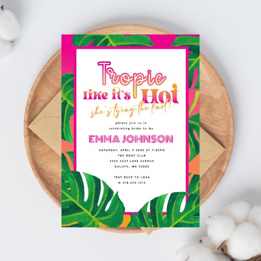 Tropic Like It's Hot Bachelorette Party Invitation