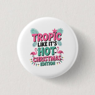 Tropic Like It's Hot: Kersteditie Ronde Button 3,2 Cm