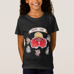 Tropic Meisje Met Mango Ijs Cream Kokosnoot Water  T-shirt