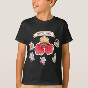 Tropic Meisje Met Mango Ijs Cream Kokosnoot Water T-shirt